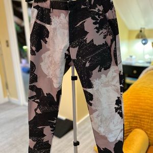 Floral slim taper cotton pants